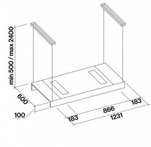 Островная вытяжка Falmec LIGHT 120 BLACK CLTI20.E0P2 NRSN451F