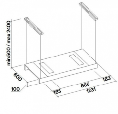 Островная вытяжка Falmec LIGHT 120 BLACK CLTI20.E0P2 NRSN451F