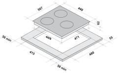 Индукционная варочная панель Fornelli PI 45 Inizio BL