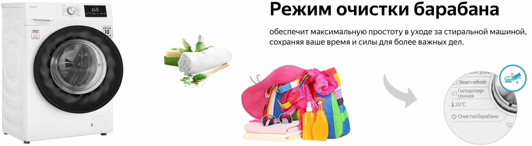 Стиральная машина Weissgauff WMD 6148 DC Inverter Steam