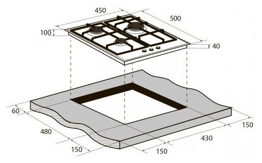 Газовая варочная панель Zugel ZGH451X