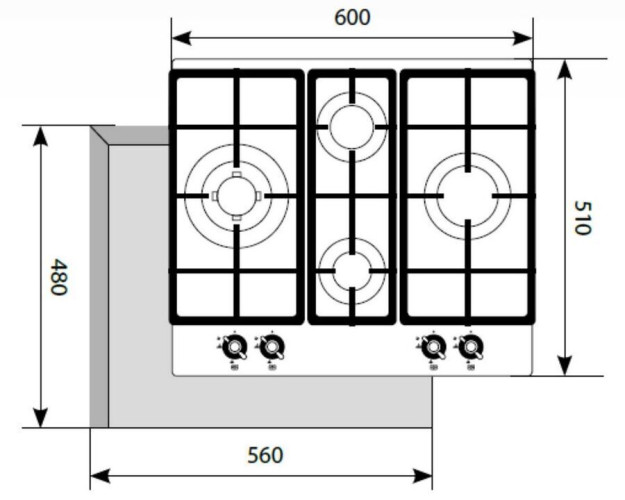 Газовая варочная панель LEX GVG 643C IVORY