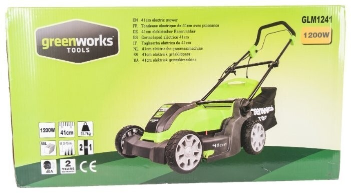 Газонокосилка электрическая greenworks 2505207 GLM1241
