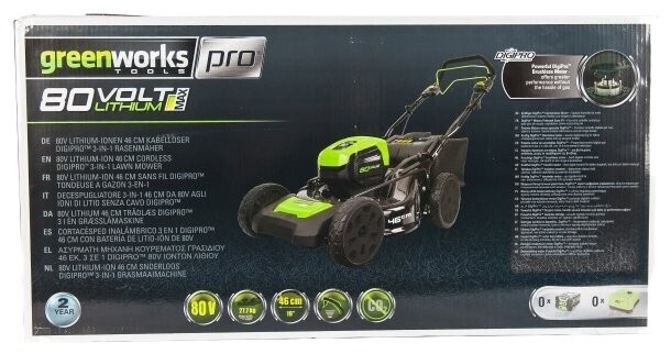 Газонокосилка электрическая greenworks 2501007 80V Pro 46cm GD80LM46 DigiPro