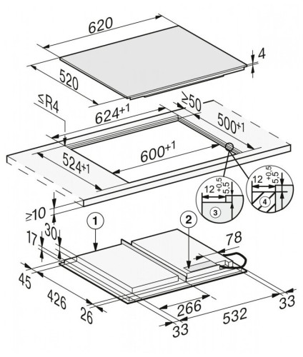 Индукционная варочная панель Miele KM 7667 FL, черный