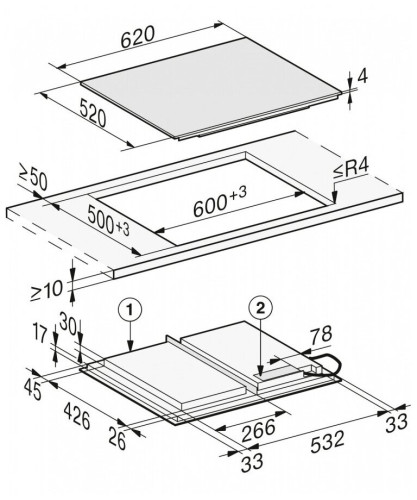 Индукционная варочная панель Miele KM 7667 FL, черный