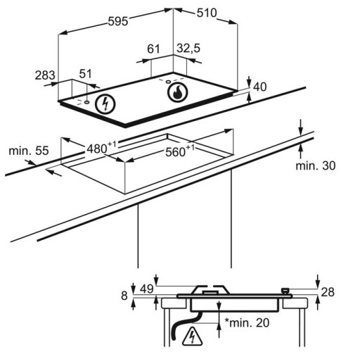 Газовая варочная панель Electrolux EGS 6426 SX