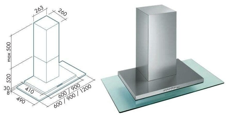 Кухонная вытяжка Falmec Kristal 90/600