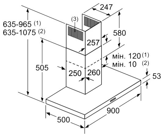 Кухонная вытяжка Siemens LC 97BHM50