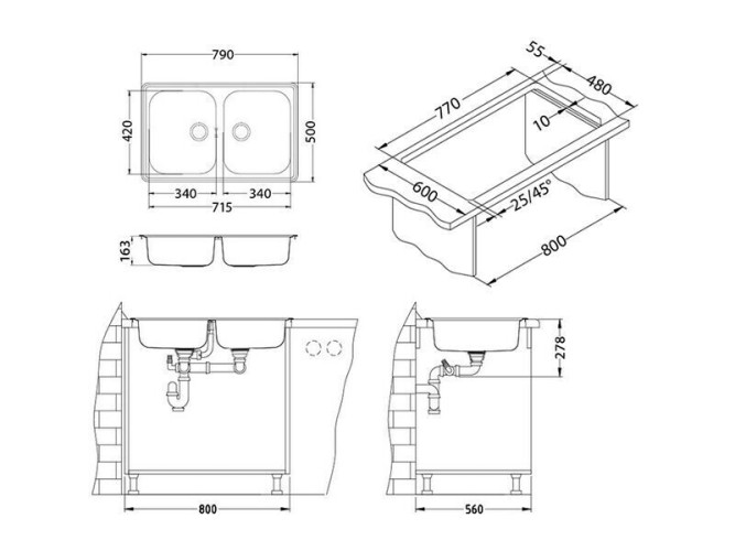 Кухонная мойка Alveus LINE 90 NAT-90 1066751