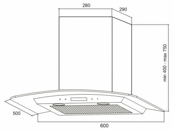 Кухонная вытяжка Germes Alt Sensor LED 60