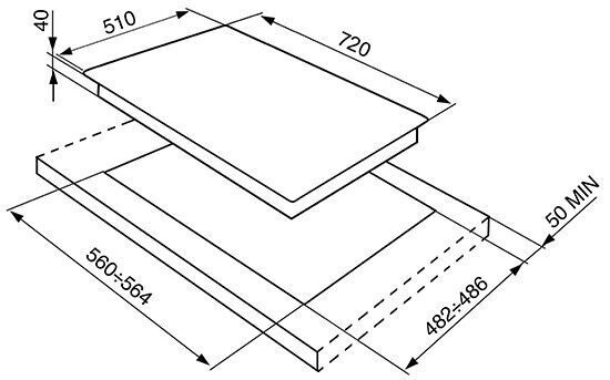 Газовая варочная панель Smeg PV175N2