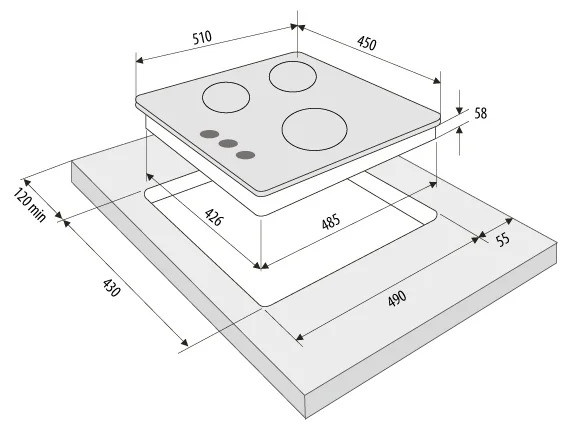 Газовая варочная панель Fornelli PGA 45 Anima
