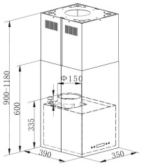Кухонная вытяжка MAUNFELD Bath Light Isla 35 нержавеющая сталь