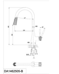 Смеситель для кухни D&amp;K Rhein.Schiller DA1462505B хром/черный
