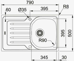 Кухонная мойка Franke OLL 611-79 нержавеющая сталь 101.0611.832