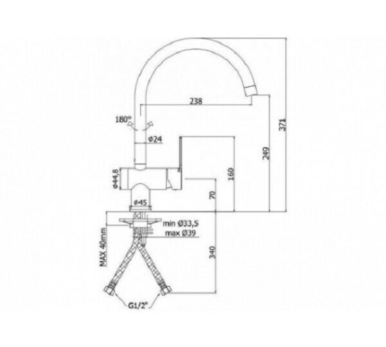 Смеситель для кухни Paffoni RINGO хром RIN180CR