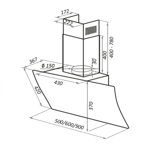 Кухонная вытяжка Maunfeld Sky Star Chef 90 белая