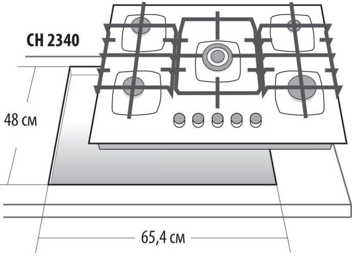 Газовая варочная панель Гефест ПВГ 2340 К12