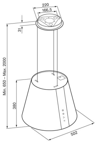 Островная вытяжка KRONA HILARY ISOLA 500 BLACK S