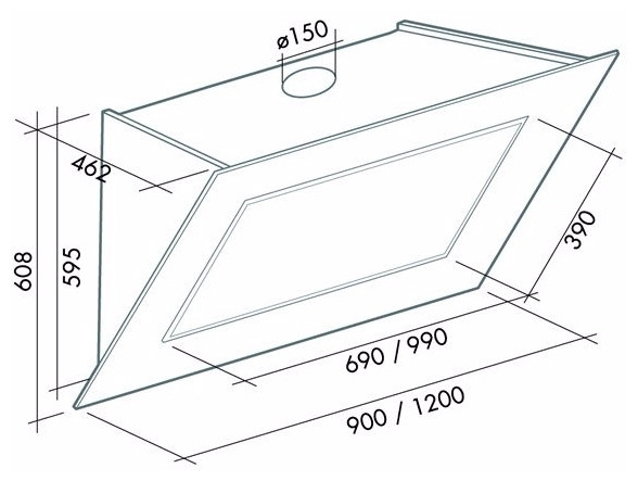 Кухонная вытяжка Falmec Quasar Top Fasteel 120 CQPN20 E10P2 ZZZX491F