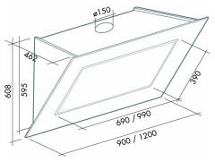 Кухонная вытяжка Falmec Quasar Top Fasteel 120 CQPN20 E10P2 ZZZX491F