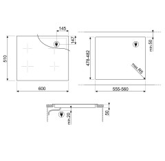 Индукционная варочная панель Smeg SIM1644DG