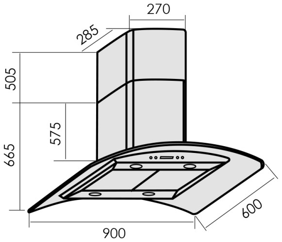 Кухонная вытяжка MBS ZINNIA 190 ISLAND GLASS