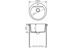 Кухонная мойка Polygran ATOL-460 №14 Серый