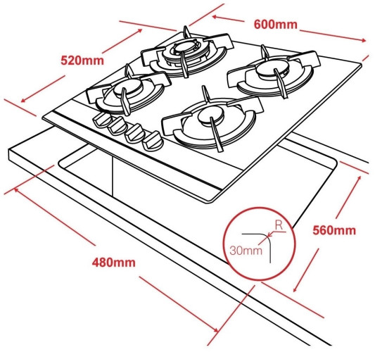 Газовая варочная панель Ginzzu HCG-467