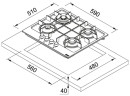 Газовая варочная панель Franke FHMA 604 3G DC XS C 106.0554.404