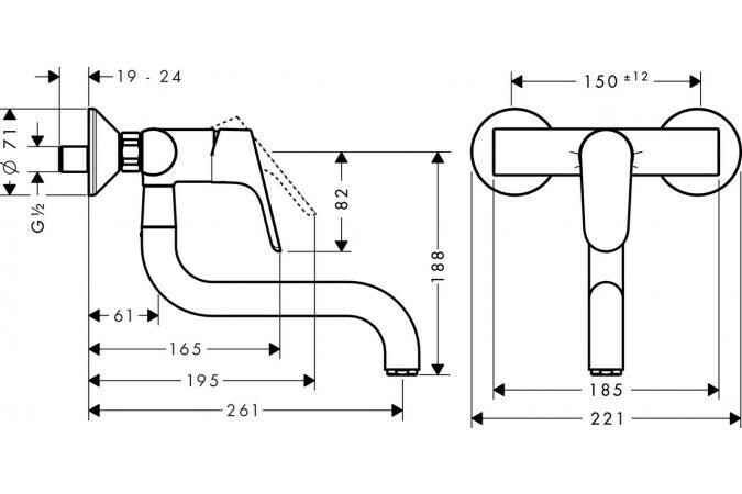 Смеситель для кухни Hansgrohe Focus настенный 31825000