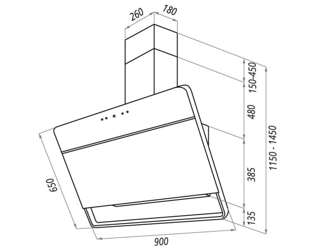 Кухонная вытяжка Maunfeld Tyne 90 белый