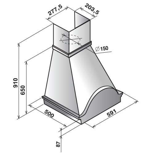 Кухонная вытяжка Elikor Вилла Фрукты 60П-650-П3Л бежевый дуб