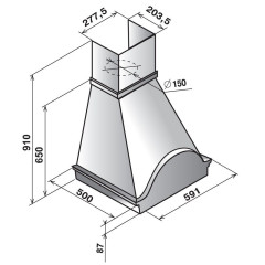 Кухонная вытяжка Elikor Вилла Фрукты 60П-650-П3Л бежевый дуб