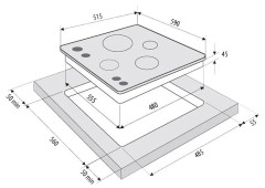 Газовая варочная панель Fornelli PGT 60 Partita