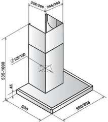 Кухонная вытяжка Elikor Квадра 90 белый 650
