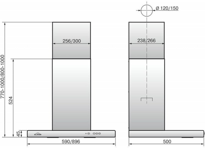 Кухонная вытяжка Elikor Квадра 90 белый 650
