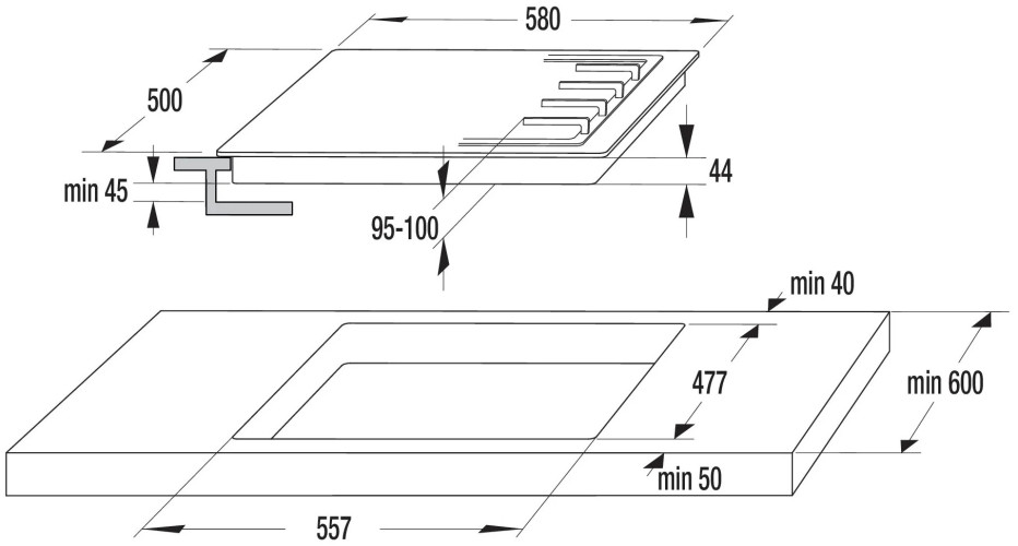 Газовая варочная панель Gorenje GTW 64 B