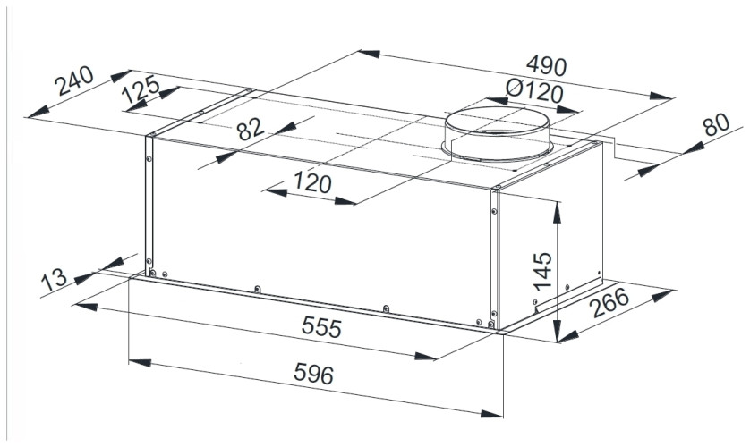 Встраиваемая вытяжка WEISSGAUFF ALPHA 60 PB BL черный