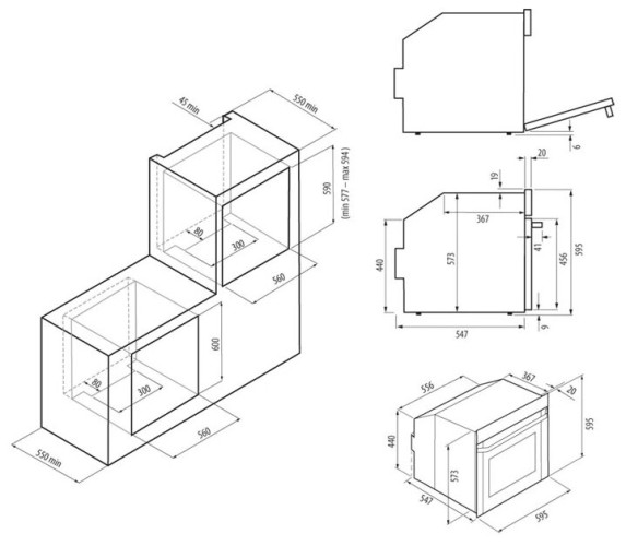Электрический духовой шкаф Krona Sera 60 BL