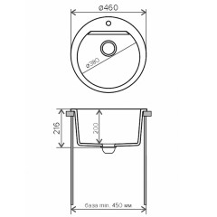 Кухонная мойка Polygran ATOL-460 №302 Песоч