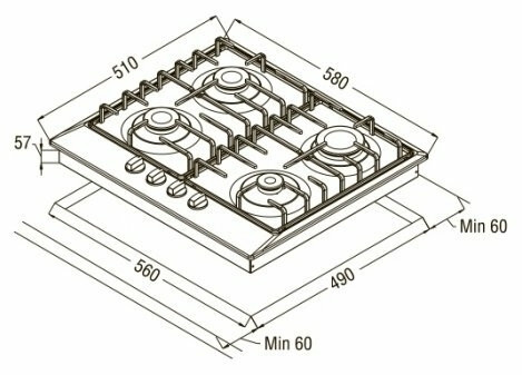 Газовая варочная панель Schaub Lorenz SLK GS6220