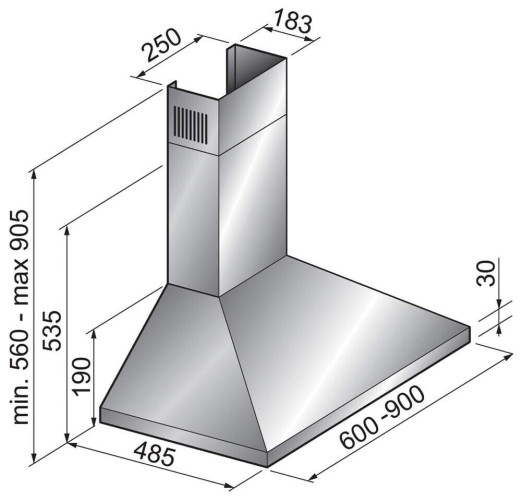 Кухонная вытяжка Candy CCE 16 W-07