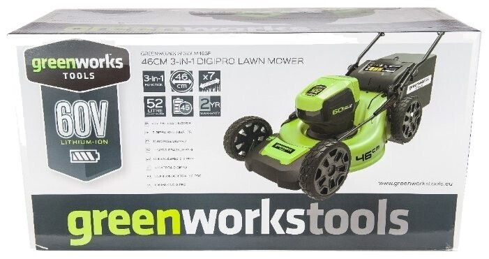 Газонокосилка электрическая greenworks 2502907ub GD60LM46SPK4