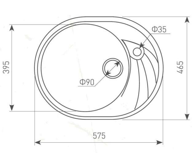 Кухонная мойка Zigmund & Shtain Kreis OV 575 речной песок