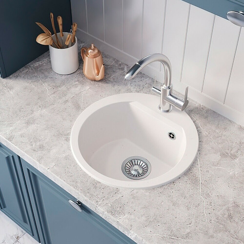 Кухонная мойка Polygran ATOL-460 №36 Белый Хлопок