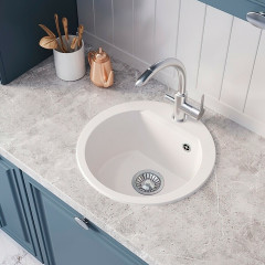 Кухонная мойка Polygran ATOL-460 №36 Белый Хлопок