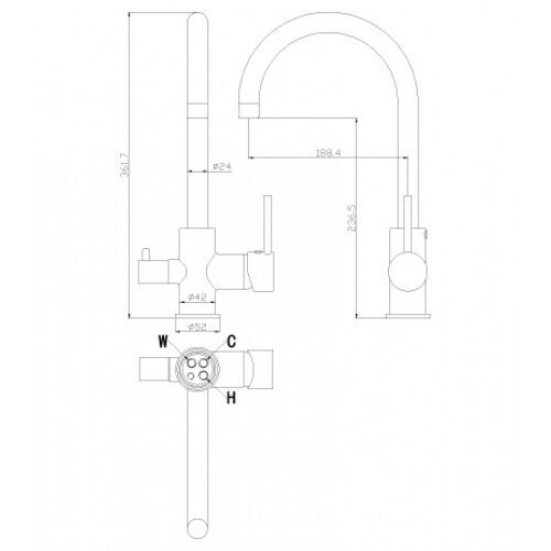 Смеситель для кухни Rossinka Silvermix Z35-28