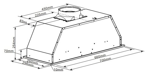 Встраиваемая вытяжка MAUNFELD Crosby Light 70 нержавеющая сталь